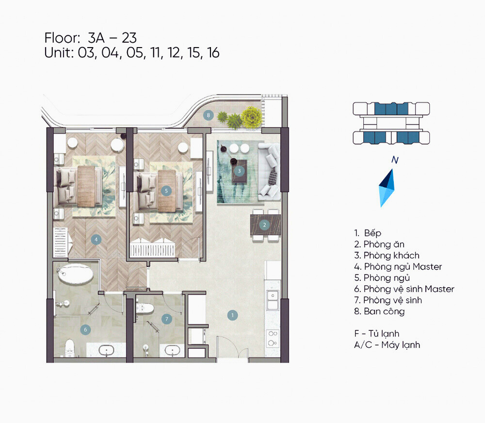 Căn Hộ Welltone Luxury Residence 2pn