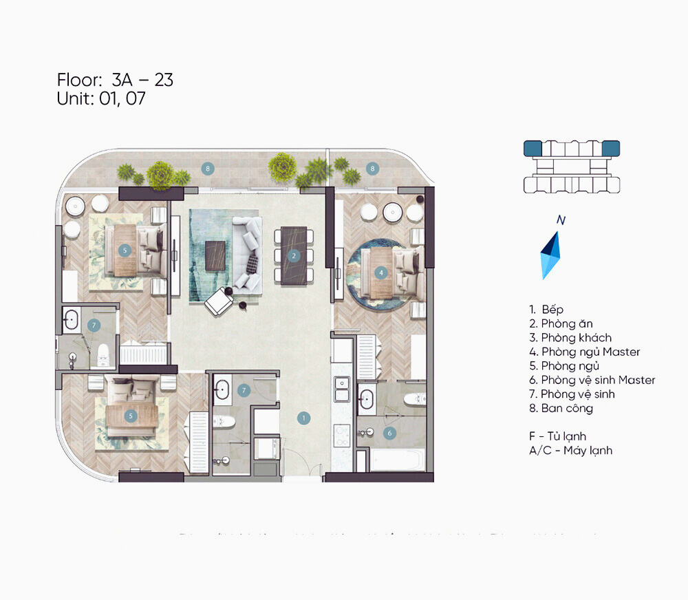 Căn Hộ Welltone Luxury Residence 3pn