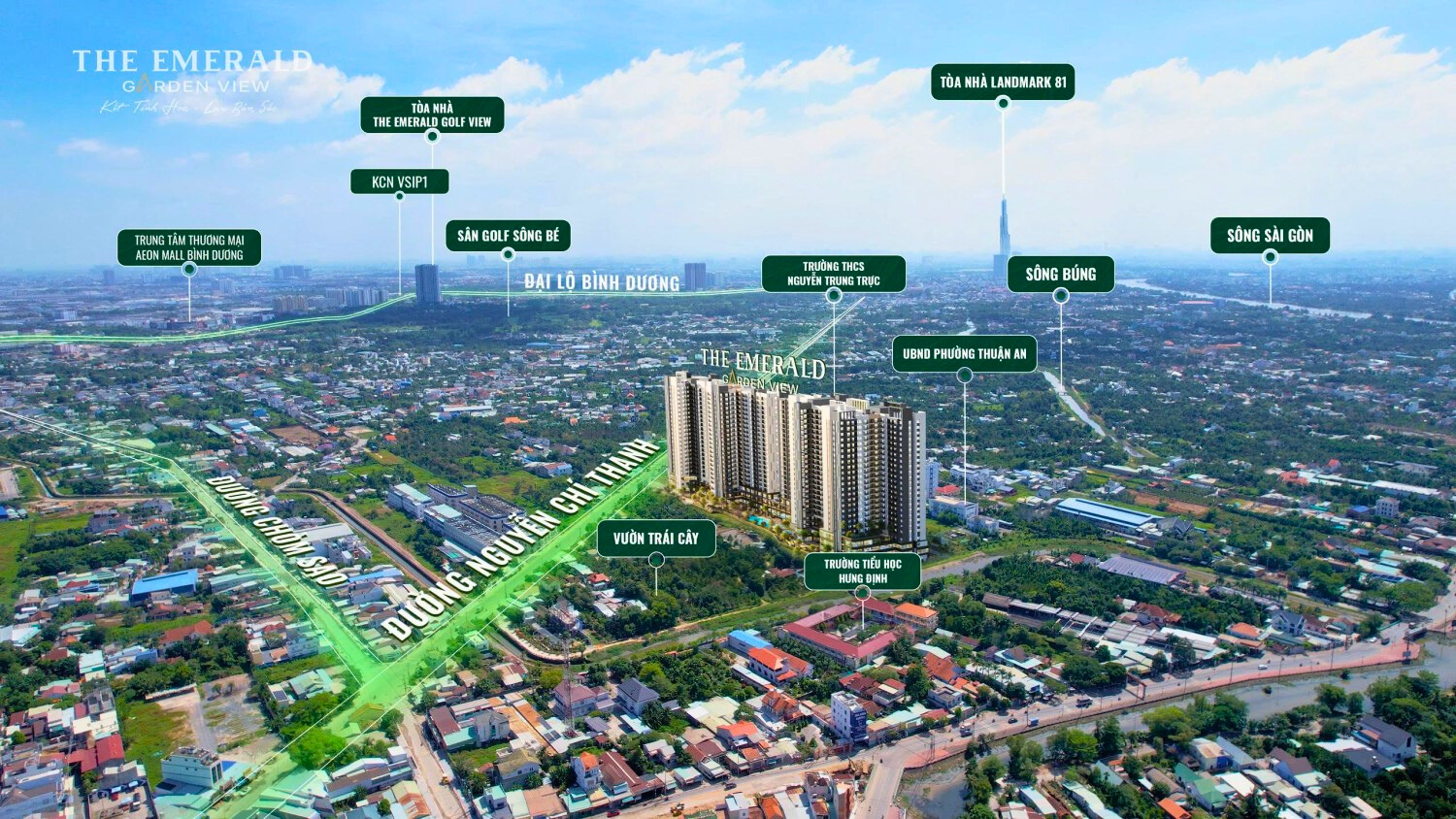 Tiện ích Ngoại Khu The Emerald Garden View đa Dạng